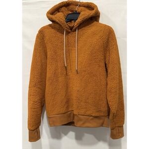 Athleta Woman's S Tugga Sherpa Hoodie With Thumb Cuffs Brown